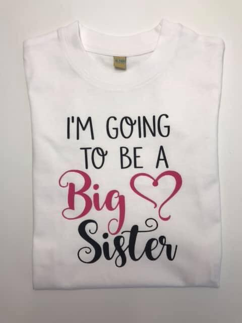 Personalised - I'm Going to be a big sister / brother t shirt - baby announcement