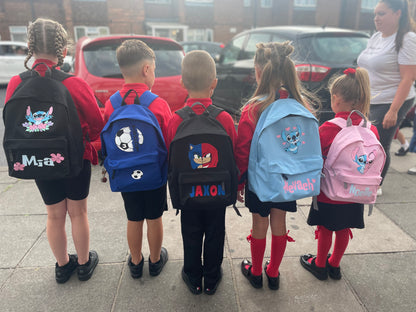 Personalised Character Medium Backpack 12 Litre - Rucksack - School Bag, Weekend Bag, Nursey Bag, Children's Bag - Back To School