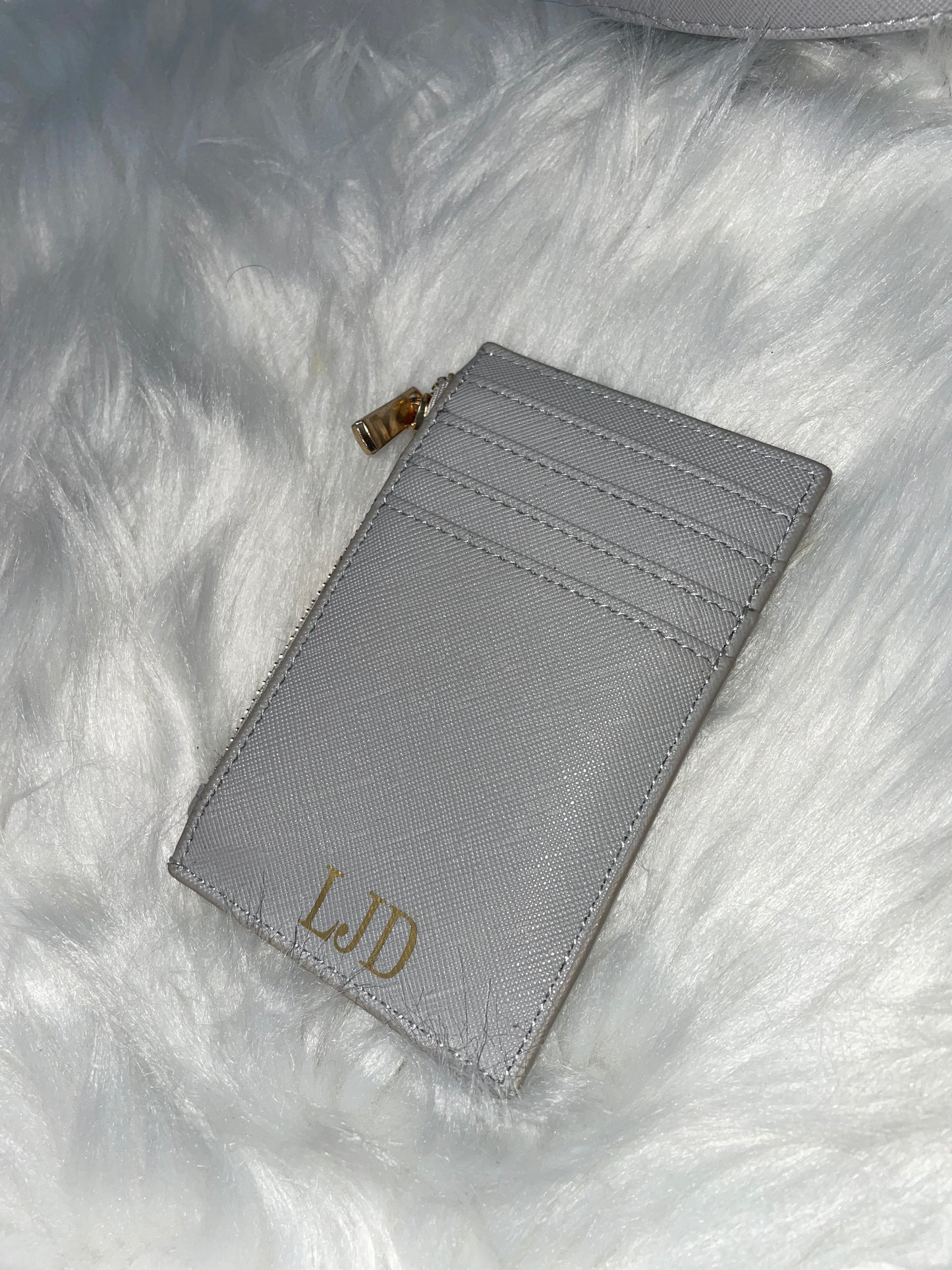 Personalised Saffiano Fine Grain Leather Look Card Holder / Purse - 4 colours - matching items available