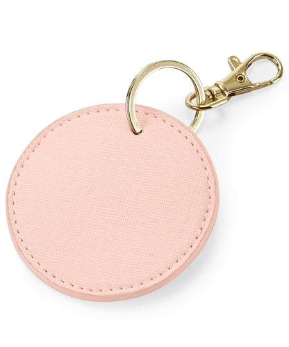 Personalised Saffiano Fine Grain Leather Look Disk Keyring - 9 Colours - Matching Items Available