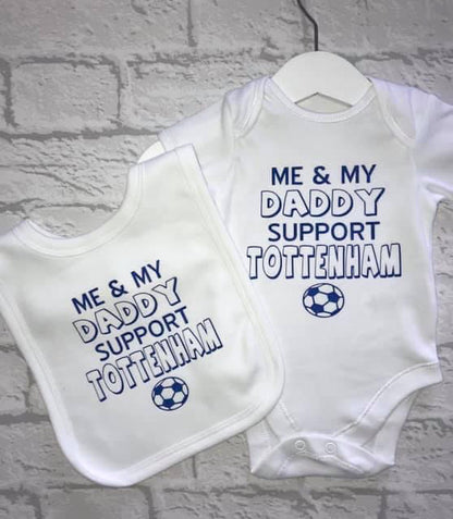 Me & My Daddy Support Football Design - Bodysuit, Vest - Add Bib for only £4.00 more
