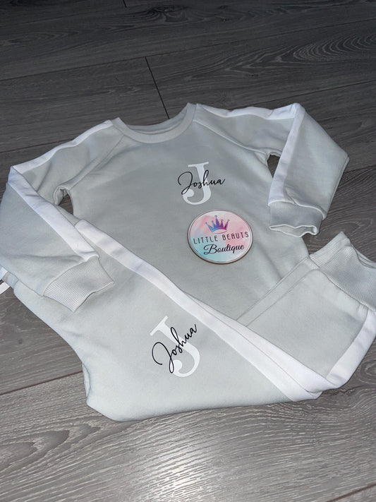 Personalised Side Panel Fitted Tracksuit - Initial & Script Name - SPECIAL OFFER