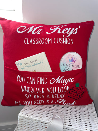 Personalised Pocket Teacher Classroom Cushion