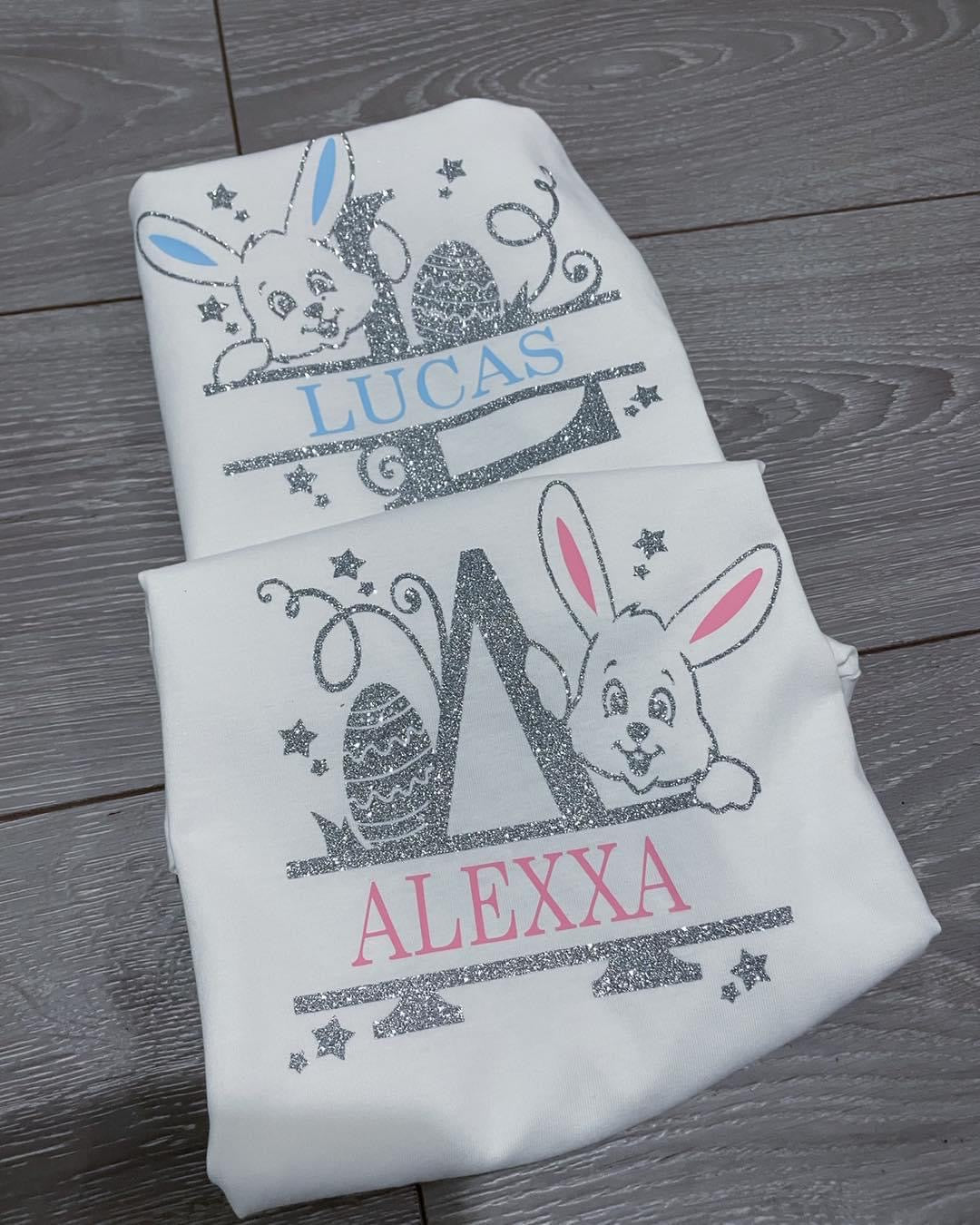 Personalised Bunny Easter T-Shirt - Your Colour Choice