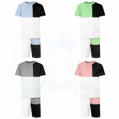 Personalised Colour Script Style Short & T-Shirt Short Set - SPECIAL OFFER - 4 COLOURS