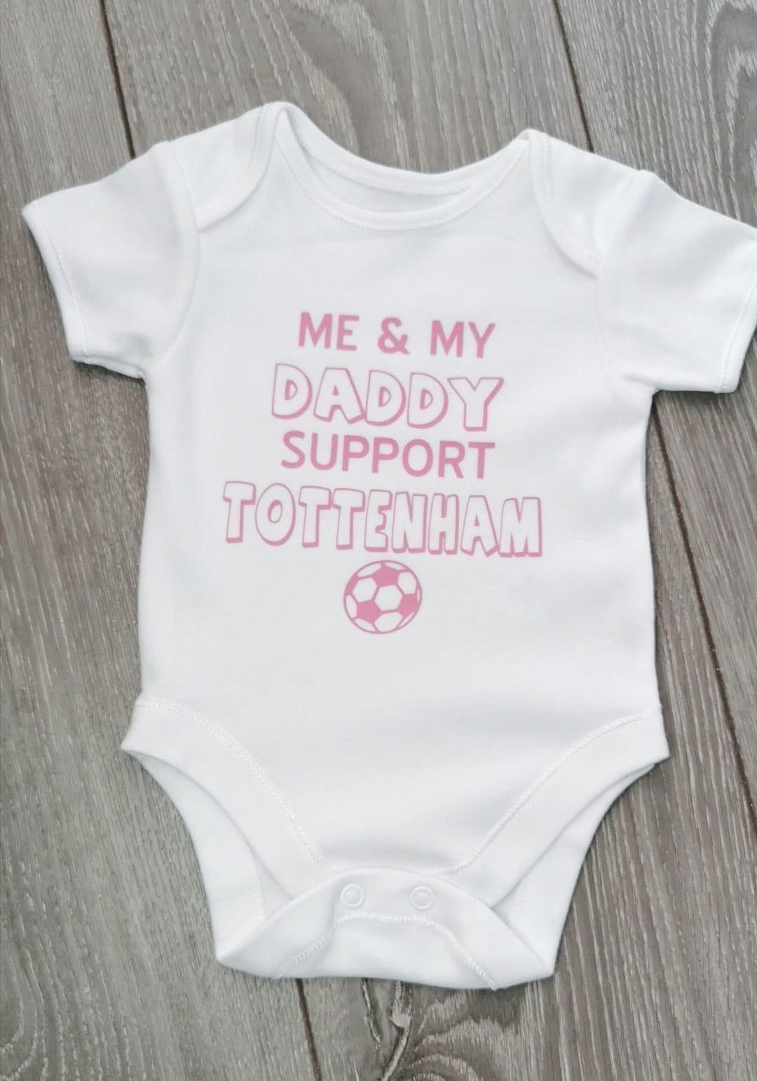 Me & My Daddy Support Football Design - Bodysuit, Vest - Add Bib for only £4.00 more