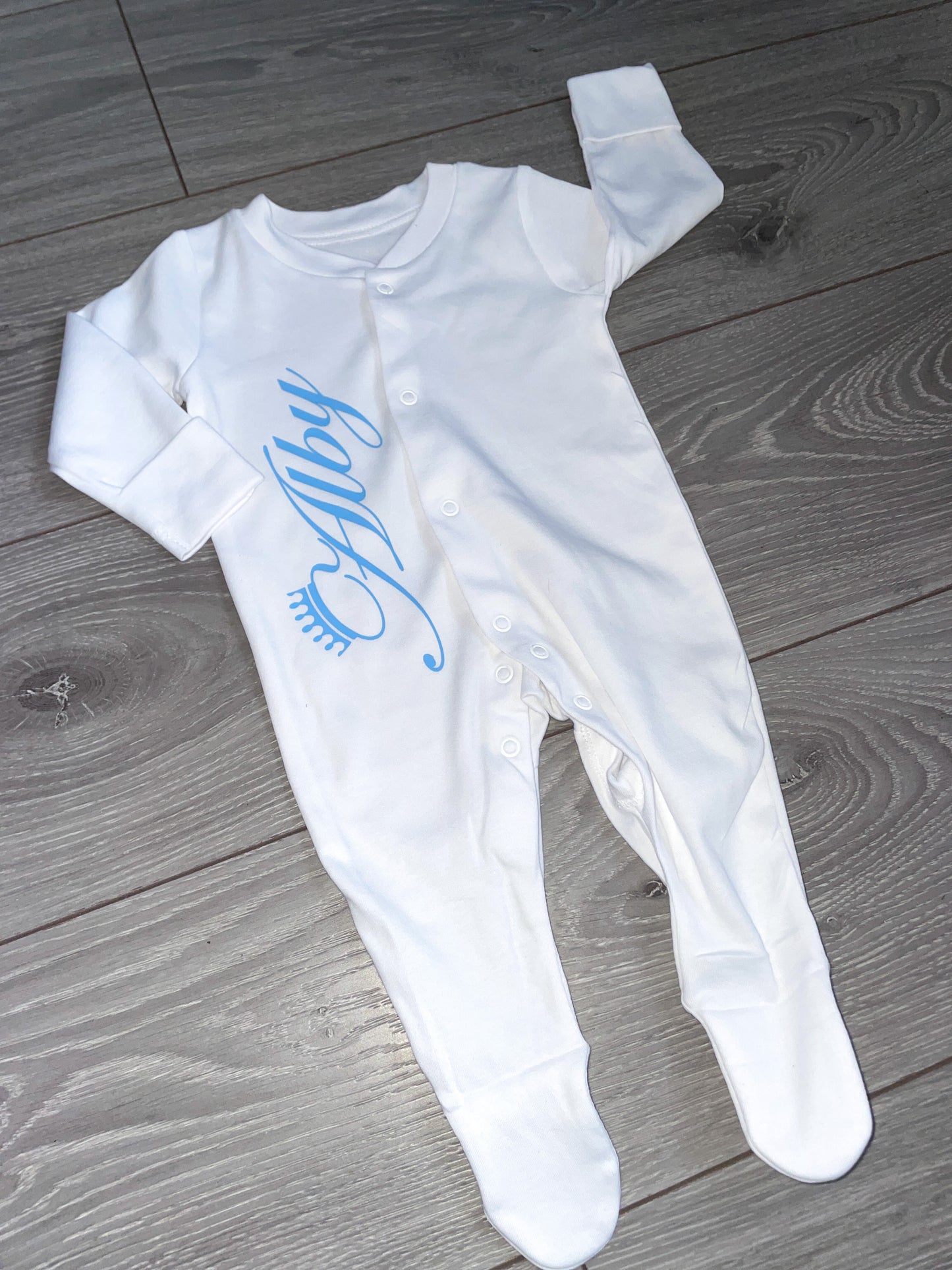 Personalised Side Name Babygrow Sleepsuit Romper - New Baby Gift - 2 for £12
