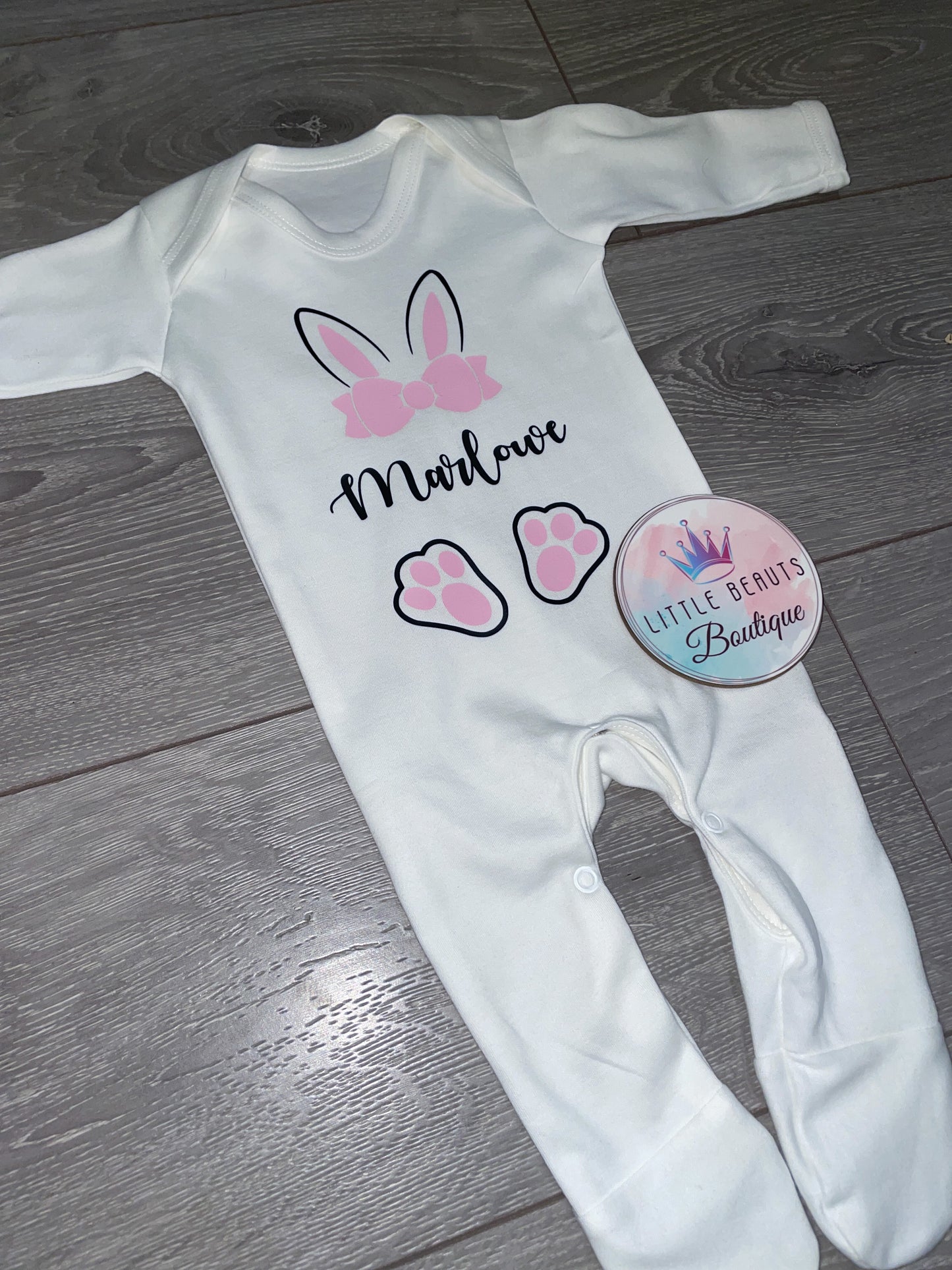 Personalised Easter Bunny Babygrow / Sleepsuit / Romper
