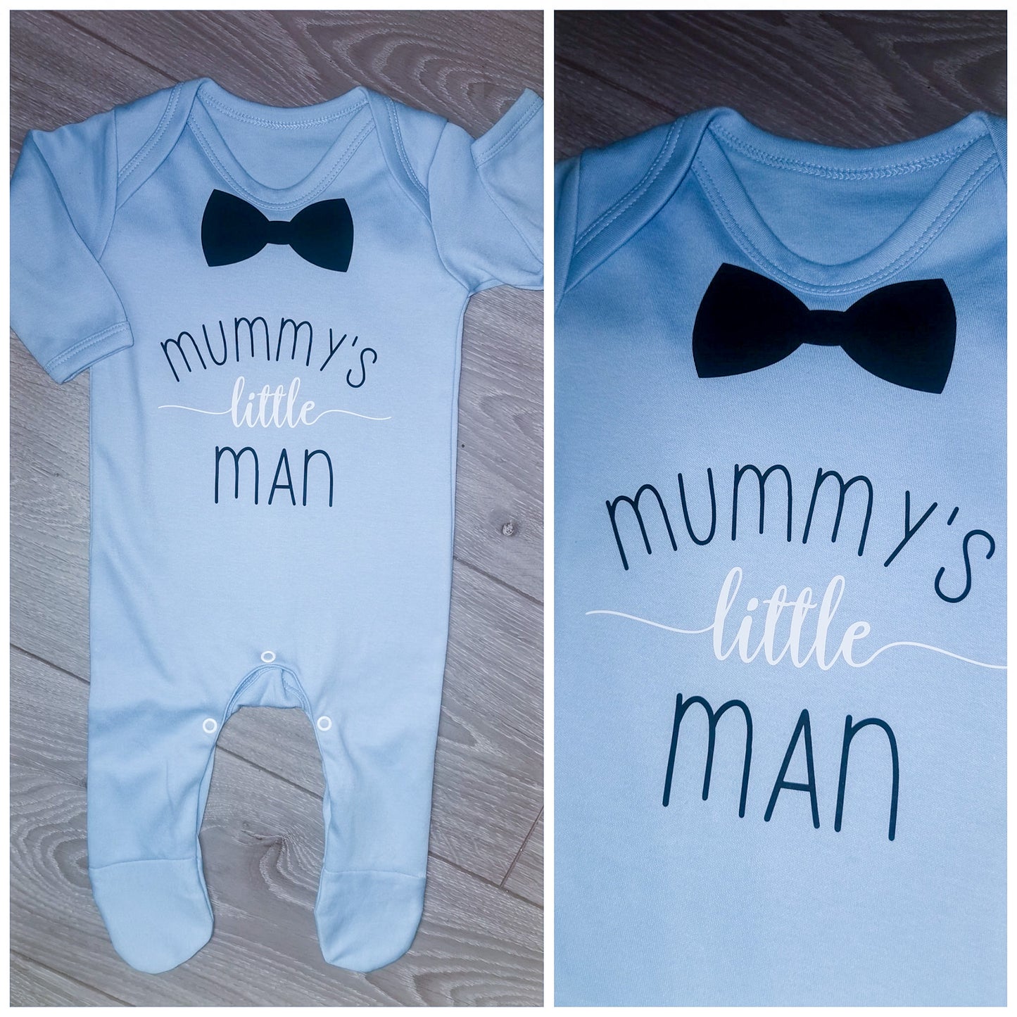Personalised Daddy’s Little Man / Mummy’s Little Man Romper Babygrow Sleepsuit