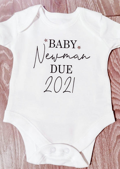 Personalised Pregnancy Baby Announcement Bodysuit Vest