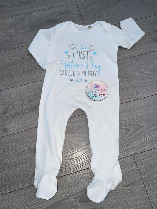 Personalised Our First Mother's Day Babygrow / Romper / Sleepsuit