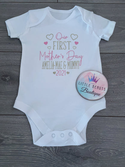 Personalised Our First Mother’s Day Baby Vest