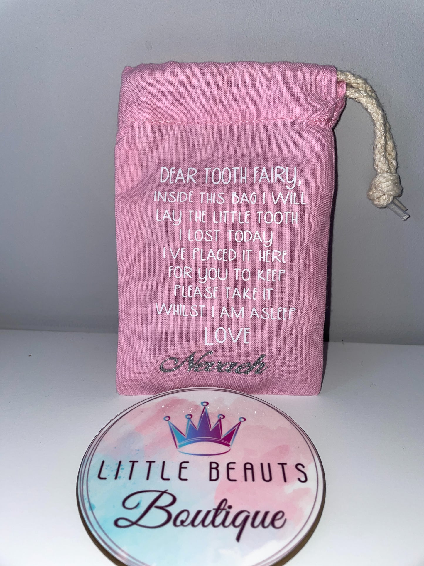 Personalised Tooth Fairy Pouch With Quote - 5 Colours Available