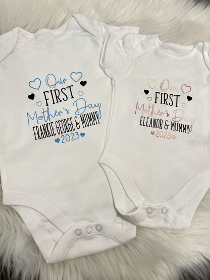 Personalised Our First Mother’s Day Baby Vest