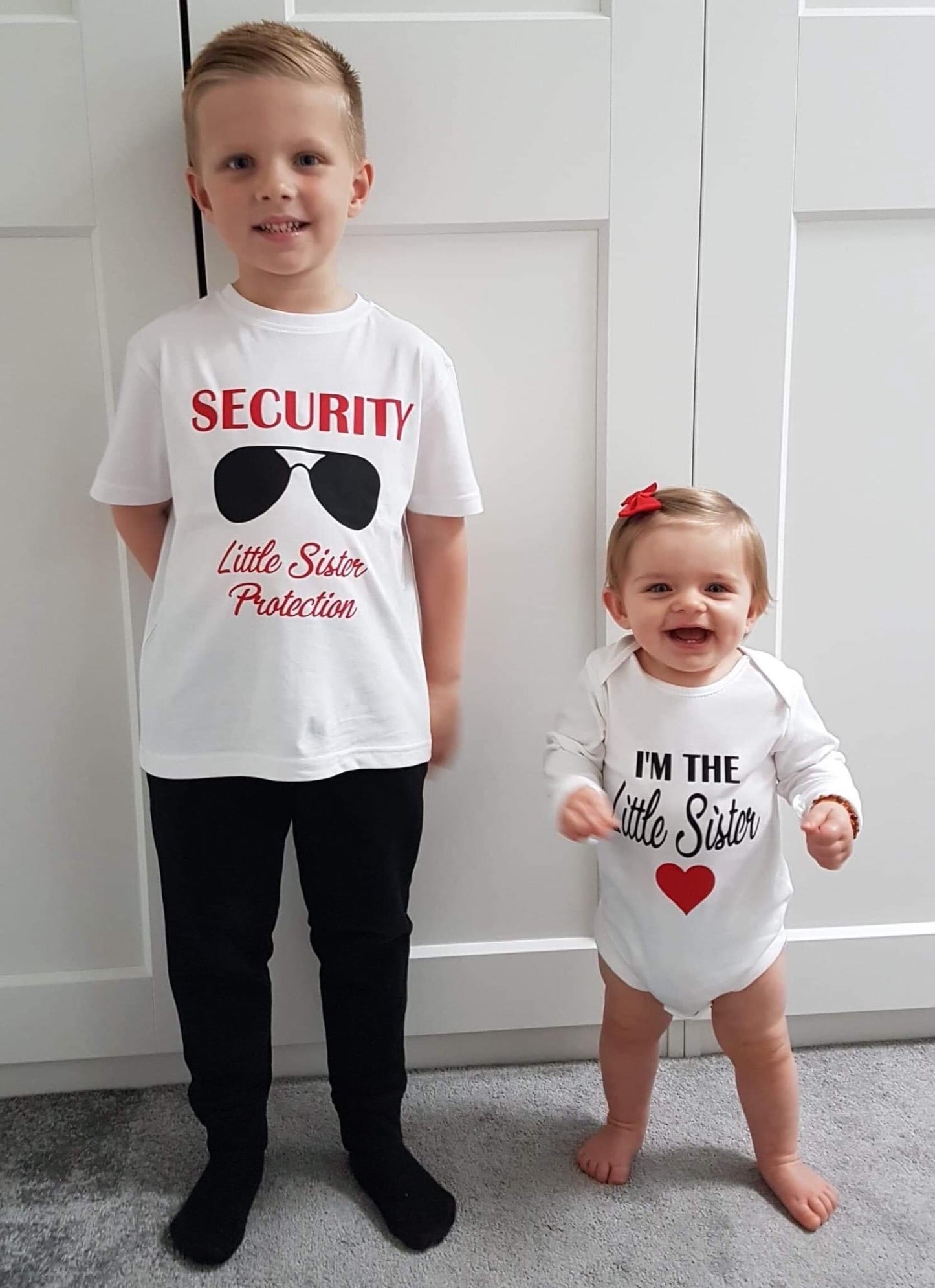 Matching Sibling Security Set - T-Shirt & Vest Bodysuit Set