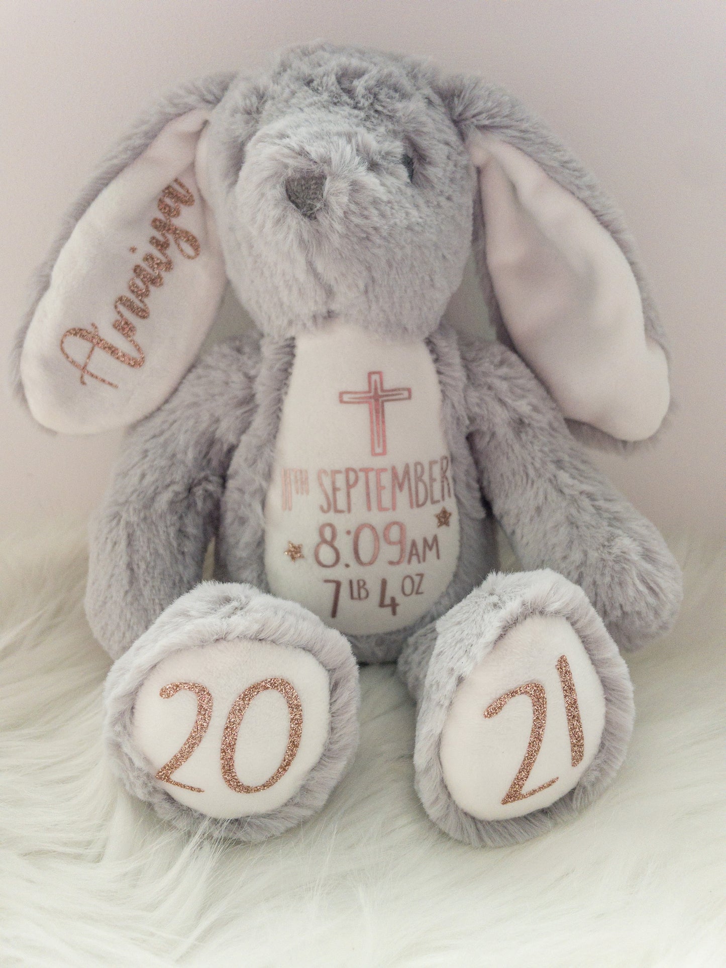 Personalised Baby Birth / Name Soft Plush Soft Animal Teddy - 24 choices!