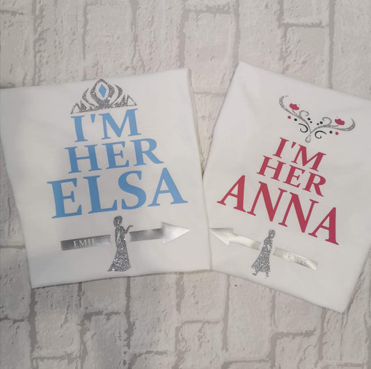 I’m Her Elsa/Anna T-Shirts - Tops Set