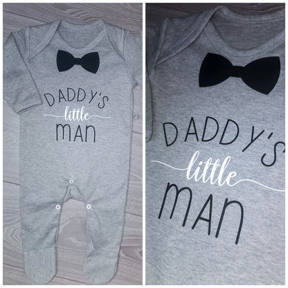 Personalised Daddy’s Little Man / Mummy’s Little Man Romper Babygrow Sleepsuit