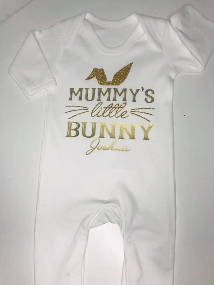 Personalised Easter Mummy / Daddy’s Little Bunny With Added Bunny To Back