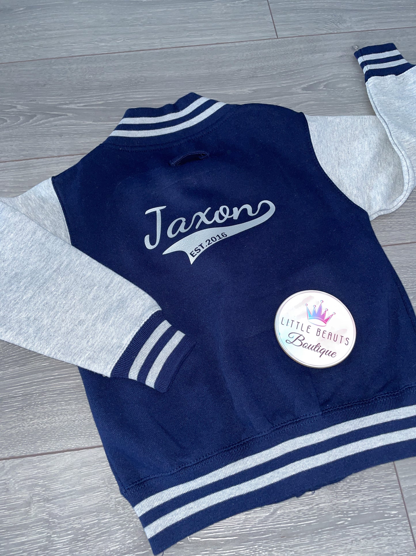 Personalised Baseball Style Name Varsity Jacket - Zip Up Jumper - 14 Colours