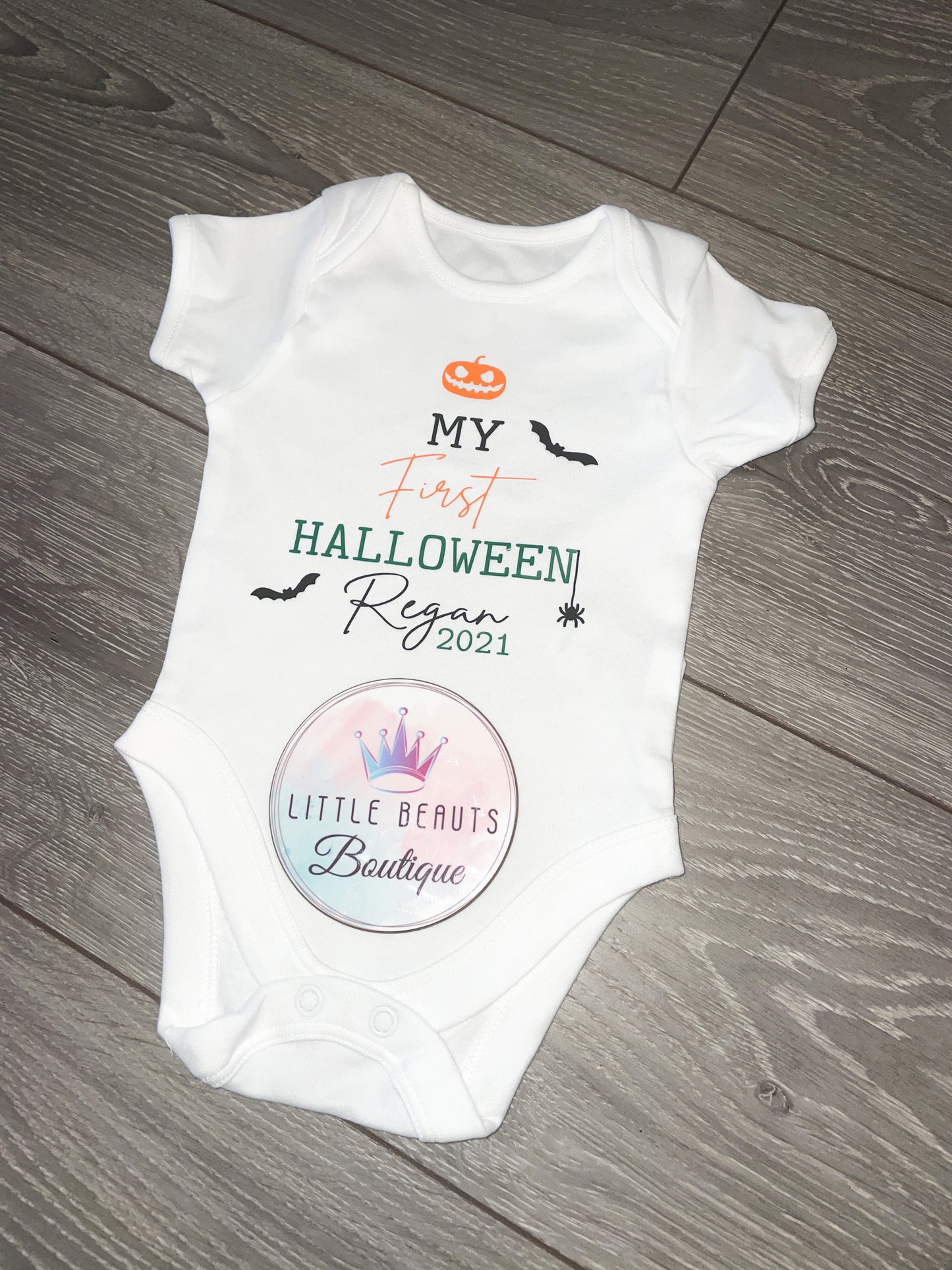 Personalised My First Halloween Vest or Babygrow / Sleepsuit 2022